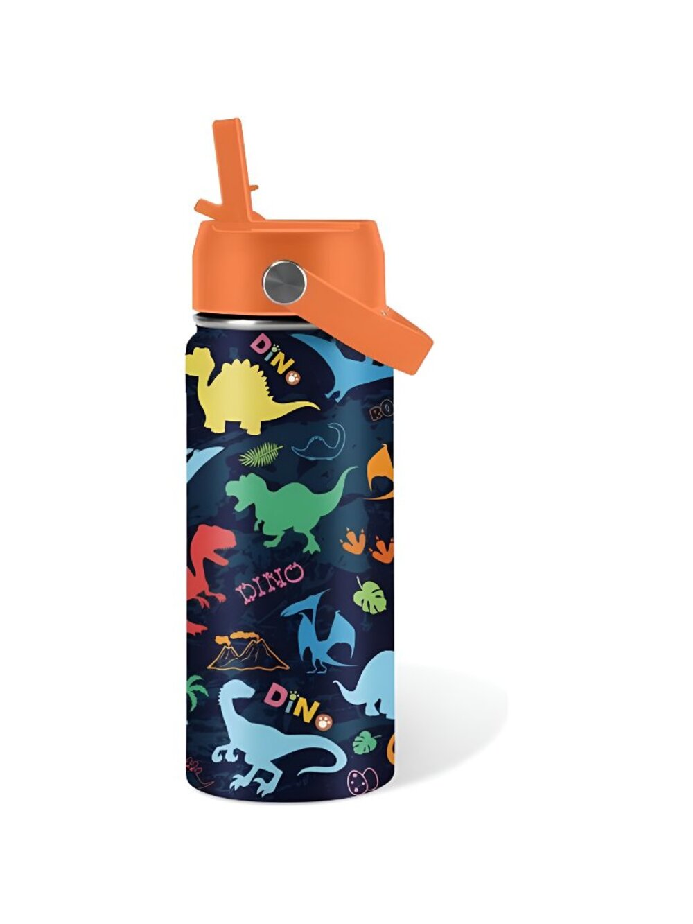 Dinosaur Gifts for Kids - 16oz Colorful Dino Water Bottle with Straw Lid